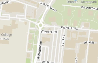 Kaart met de locatie van Voetzorg Dronten